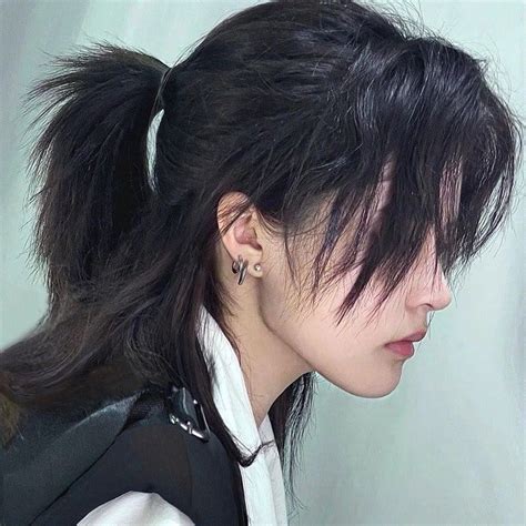 wolf cut in ponytail